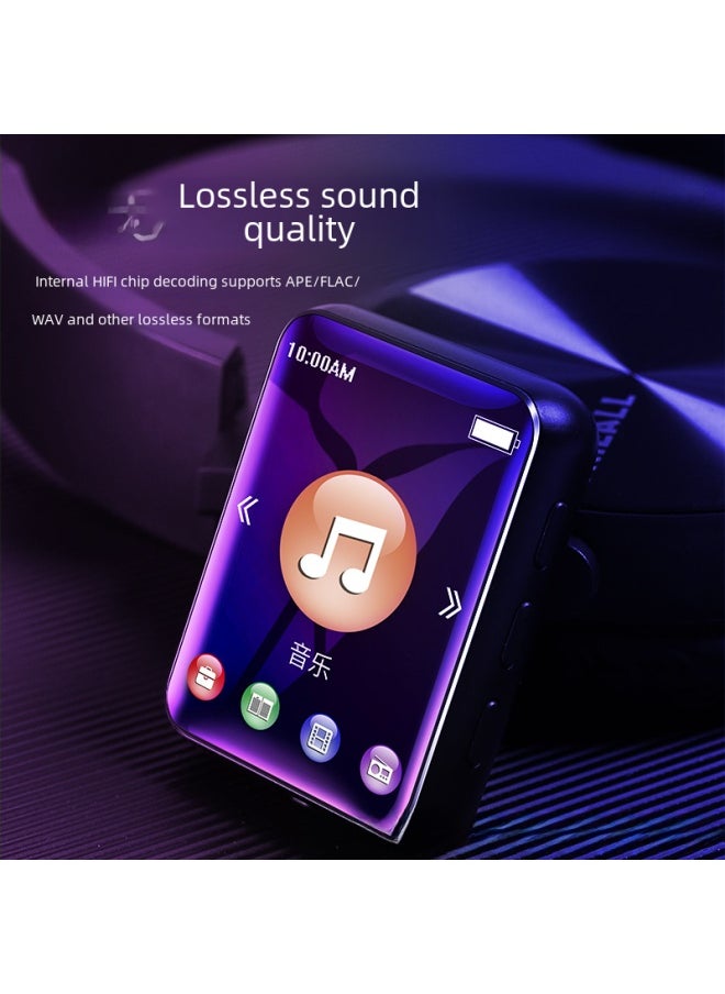 Generic Full Screen Mp3 Mp4 Portable Music Player Student Version Ultra-thin Bluetooth Convenient Mp5 Music Player Mp6-Body Color:Black Bluetooth Version [full Screen Metal Case]]-Memory Capacity:16GB + Full Set Of Accessories  - Image 5