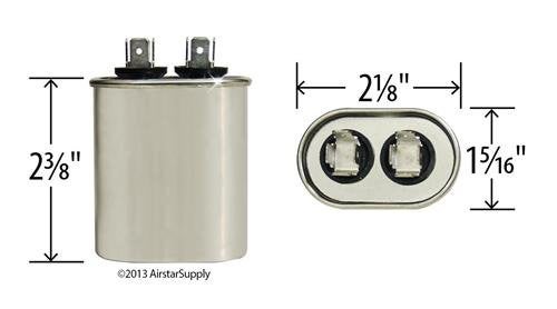 AMRAD Lennox 22W79-7.5 uf MFD 370/440 Volt VAC AmRad Oval Run Capacitor, Made in The U.S.A. - Image 2