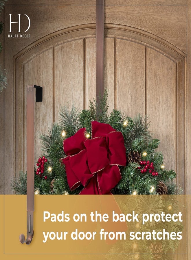 Haute Decor Adjustable Length Over The Door Wreath Hook and Hangers - 2 Pack- Oil Rubbed Bronze - Strong Holds up to 20 lbs. - Set of 2 Identical Wreath Hangers Included - Image 5