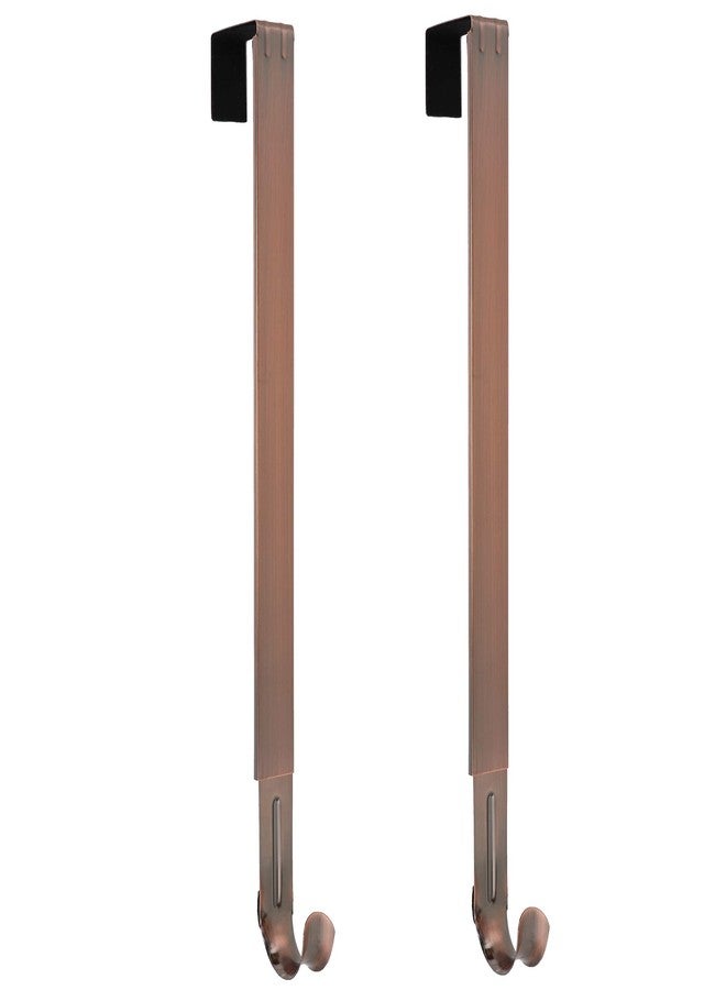 Haute Decor Adjustable Length Over The Door Wreath Hook and Hangers - 2 Pack- Oil Rubbed Bronze - Strong Holds up to 20 lbs. - Set of 2 Identical Wreath Hangers Included - Image 1