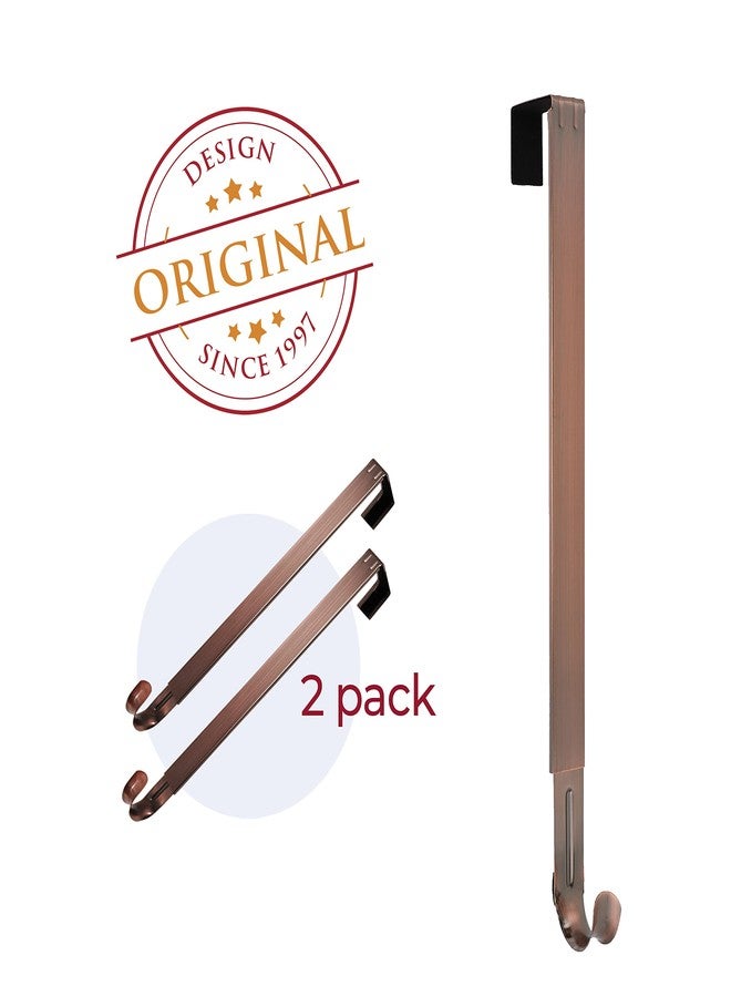 Haute Decor Adjustable Length Over The Door Wreath Hook and Hangers - 2 Pack- Oil Rubbed Bronze - Strong Holds up to 20 lbs. - Set of 2 Identical Wreath Hangers Included - Image 3