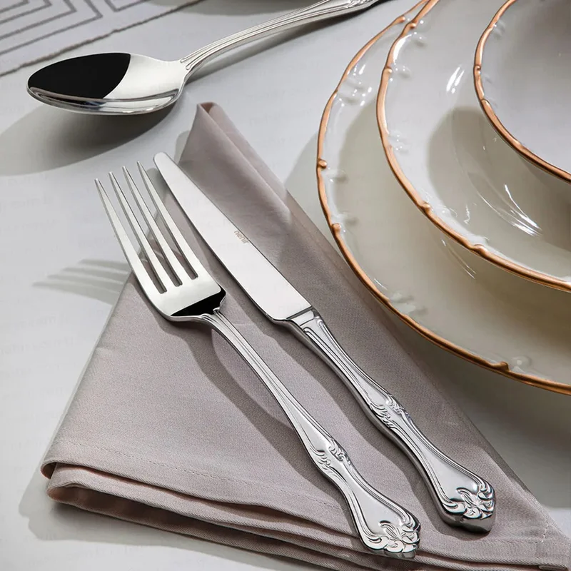 نهير Lalezar Satin 12 Person 89 Piece Boxed Cutlery Set