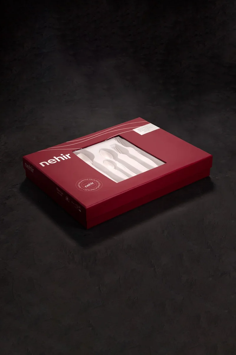 نهير Lalezar Satin 12 Person 89 Piece Boxed Cutlery Set