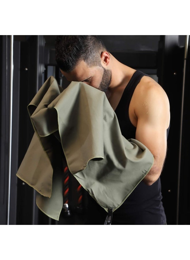 Rainleaf Microfiber Towel Perfect Travel And Sports And Camping Towel.Fast Drying Super Absorbent Ultra Compact Army Green 24 X 48 Inches  - Image 4