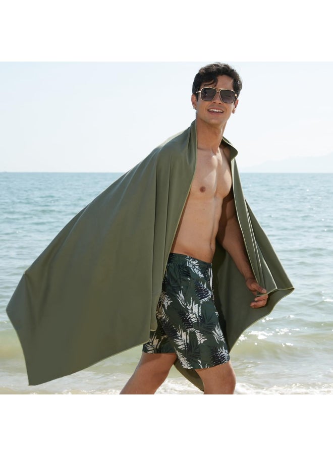 Rainleaf Microfiber Towel Perfect Travel And Sports And Camping Towel.Fast Drying Super Absorbent Ultra Compact Army Green 24 X 48 Inches  - Image 5