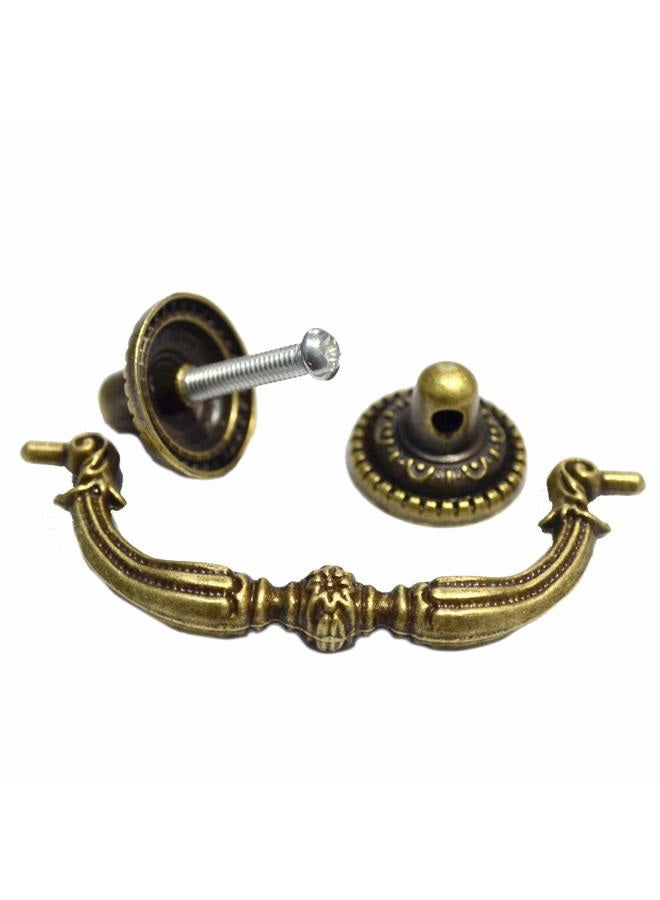 SMY 4 PCS Vintage Pulls Bronze Drawer Handles Antique Knobs Decorative Floral Ring Hardware for Furniture Cabinet Cupboard Dresser (Length:3-3/4", Height:1-1/2", Mounting Hole Space:2-3/4") - Image 4
