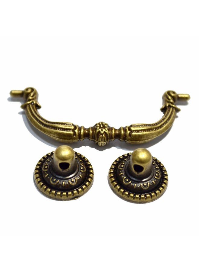 SMY 4 PCS Vintage Pulls Bronze Drawer Handles Antique Knobs Decorative Floral Ring Hardware for Furniture Cabinet Cupboard Dresser (Length:3-3/4", Height:1-1/2", Mounting Hole Space:2-3/4") - Image 5