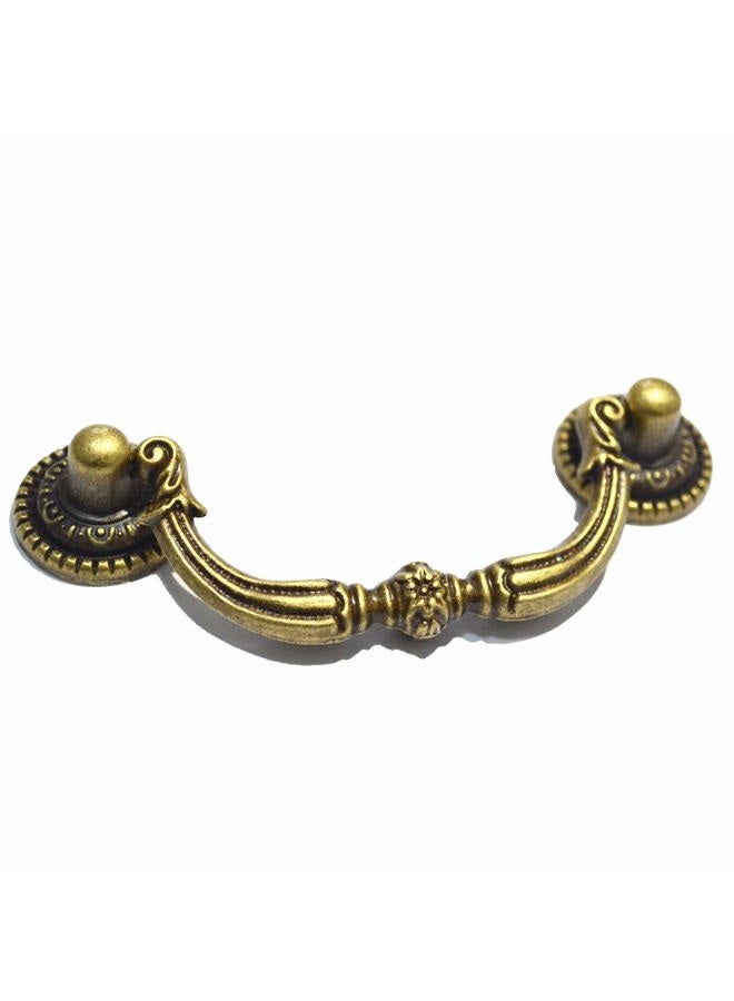 SMY 4 PCS Vintage Pulls Bronze Drawer Handles Antique Knobs Decorative Floral Ring Hardware for Furniture Cabinet Cupboard Dresser (Length:3-3/4", Height:1-1/2", Mounting Hole Space:2-3/4") - Image 2