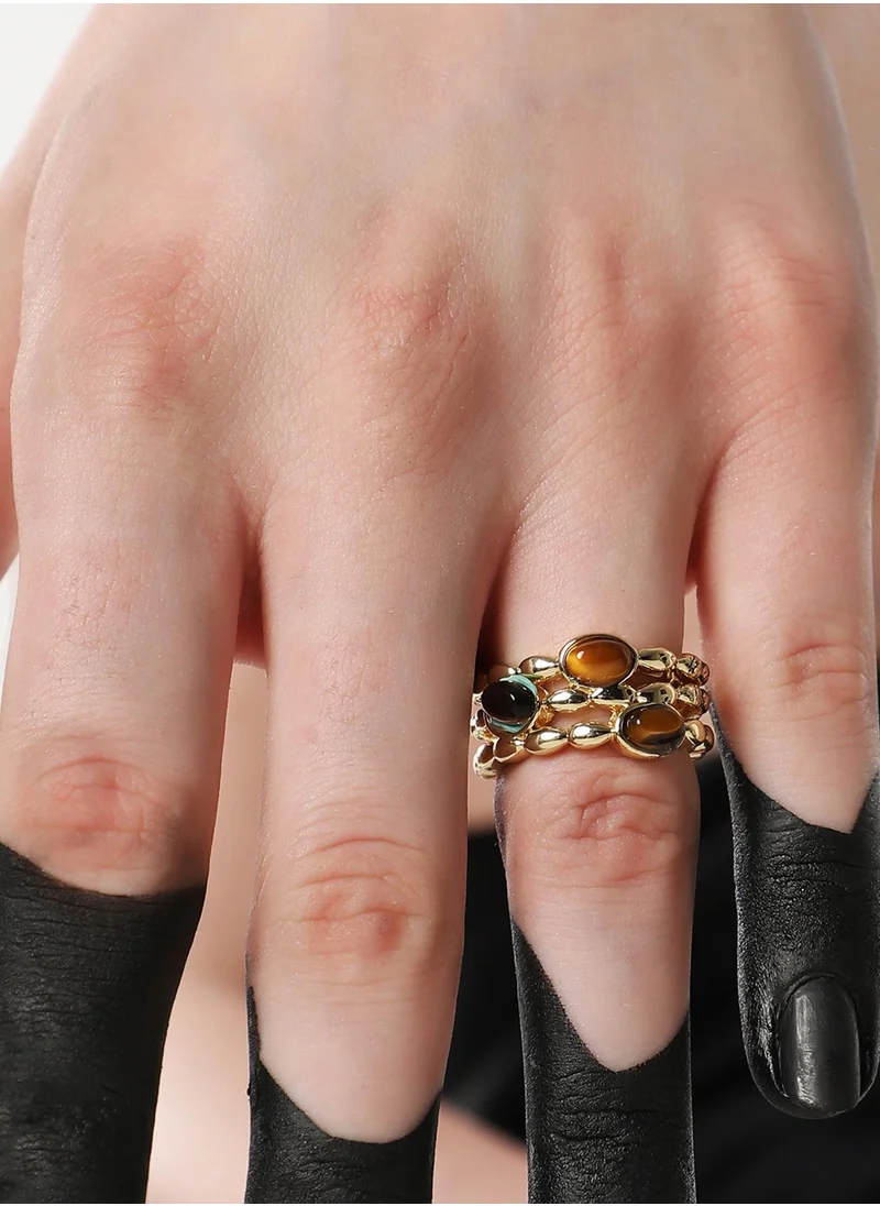 SOHI Stone Studded Adjustable Finger Ring