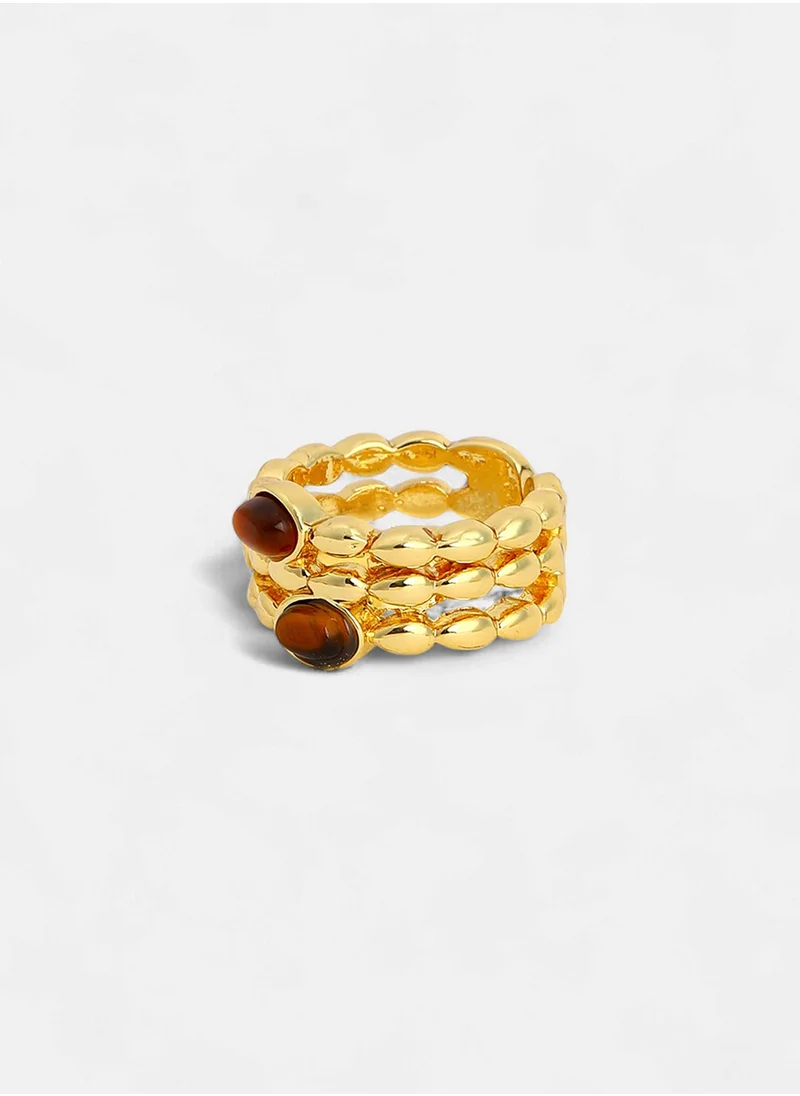 SOHI Stone Studded Adjustable Finger Ring