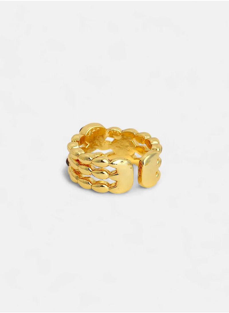 SOHI Stone Studded Adjustable Finger Ring