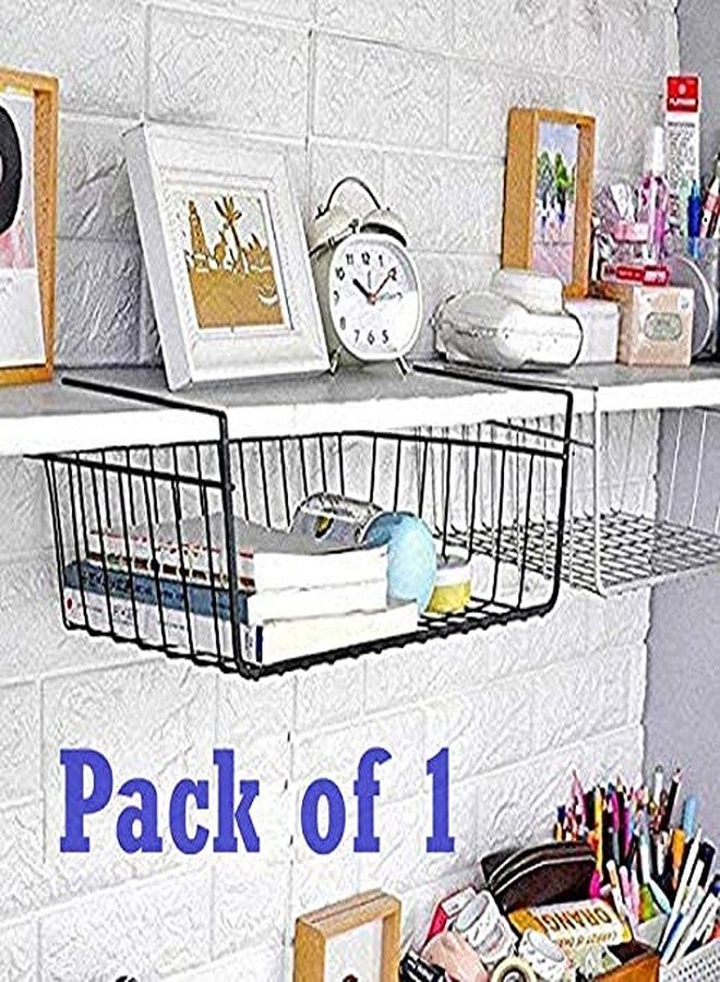 Bianco Multipurpose Under Shelf Basket 16 Inch Wire Rack Cabinet Storage Basket | Metal Storage Basket for Home Storage Under Cabinet Drawer | Space Saving Under Shelf Storage Rack (Silver, Pack of 2) - Image 2