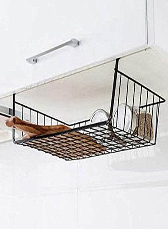 Bianco Multipurpose Under Shelf Basket 16 Inch Wire Rack Cabinet Storage Basket | Metal Storage Basket for Home Storage Under Cabinet Drawer | Space Saving Under Shelf Storage Rack (Silver, Pack of 2) - Image 5
