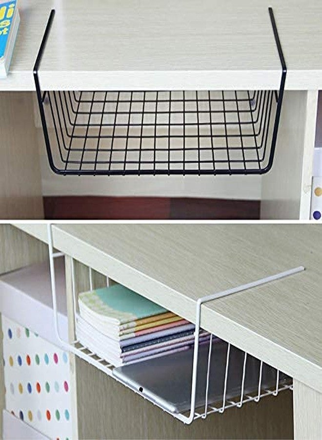Bianco Multipurpose Under Shelf Basket 16 Inch Wire Rack Cabinet Storage Basket | Metal Storage Basket for Home Storage Under Cabinet Drawer | Space Saving Under Shelf Storage Rack (Silver, Pack of 2) - Image 4