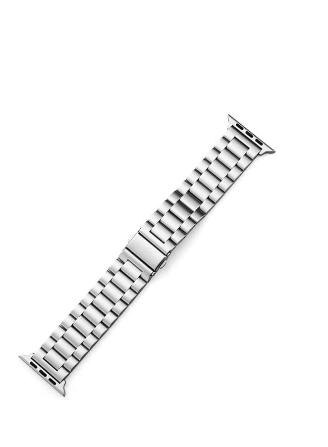 ELTRAZONE Stainless Steel Band Compatible with iWatch 42mm, 44mm, 45mm, 49mm – Compatible with iWatch Series 8, 7, 6, 5, SE, SE2, Ultra, and Watch Ultra Band 49mm – Durable and Stylish Metal Strap for Men and Women silver - Image 3