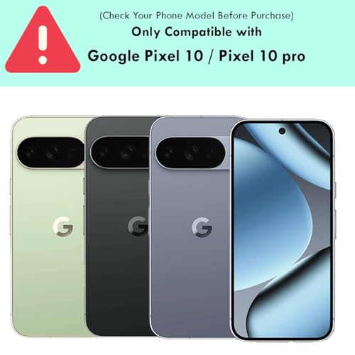 RIGGEAR Shockproof Clear Hybrid Armor Magnetic Back Cover Case Compatible with MagSafe Accessories for Google Pixel 10 / Pixel 10 Pro (Clear-Black TPU Bumper + Transparent PC)(White MagRing) - Image 2
