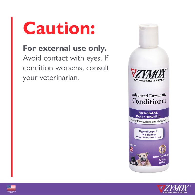 ZYMOX Advanced Enzymatic Leave-On Conditioner, 12oz. â€“ for Pets & Animals of All Ages: Conditions, Detangles, Soothes, & Moisturizers Skin & Coat - Image 4