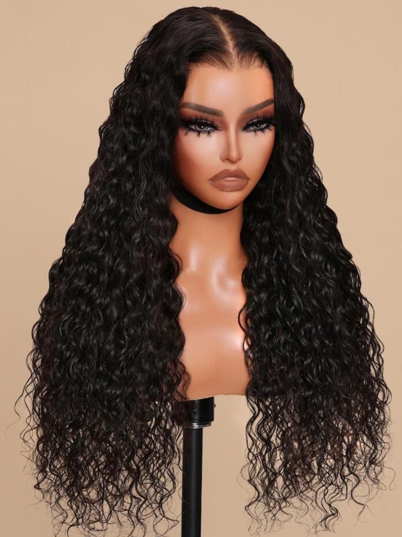 UNICE Bye Bye Knots Glueless Wig Pre Plucked Pre Cut Water Wave 7x5 Lace Front Wigs Human Hair Wet and Wavy Put on and Go Glueless Human Hair Wig 150% Density 18 inch - Image 3