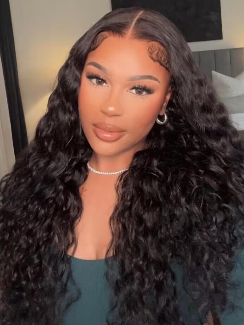 UNICE Bye Bye Knots Glueless Wig Pre Plucked Pre Cut Water Wave 7x5 Lace Front Wigs Human Hair Wet and Wavy Put on and Go Glueless Human Hair Wig 150% Density 18 inch - Image 5