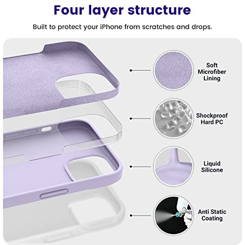 OTOFLY Designed for iPhone 14 Case Silicone Shockproof Slim Thin Phone Case for iPhone 14 61 inch Cloud Mauve - Image 3