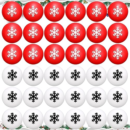 Kasyat 36 Pcs Christmas Stress Ball Snowman Stress Relief Toys Cute Snowflake Christmas Party Favors for Party Bag Filler Stocking Stuffers Gifts Suitable for Ages Above 3Snowflake - Image 1
