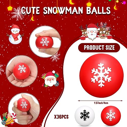 Kasyat 36 Pcs Christmas Stress Ball Snowman Stress Relief Toys Cute Snowflake Christmas Party Favors for Party Bag Filler Stocking Stuffers Gifts Suitable for Ages Above 3Snowflake - Image 5