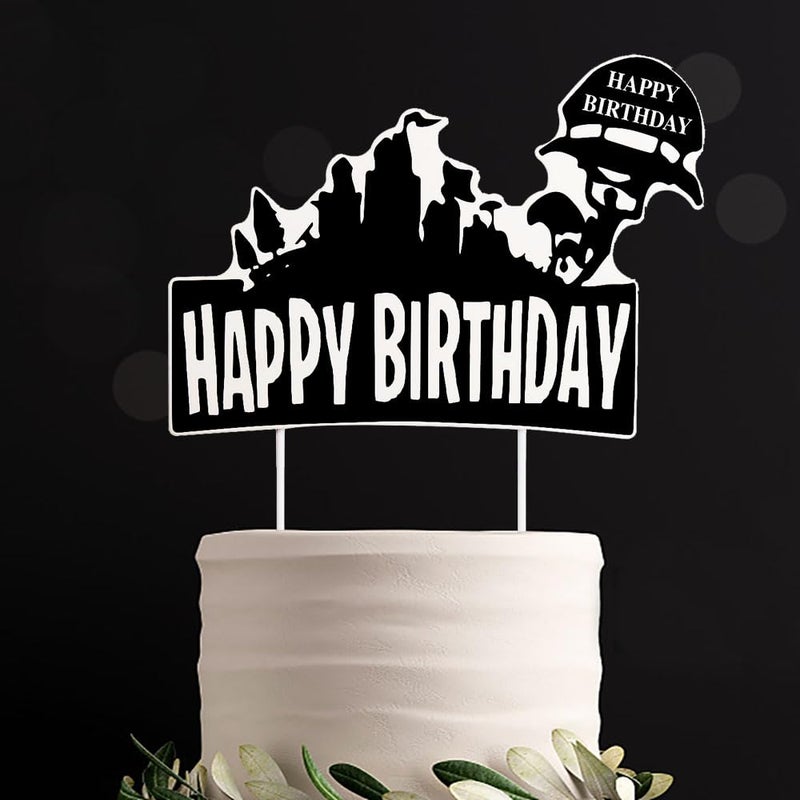 Auteby Happy Birthday Cake Topper - Video Game Birthday Party Cake Decorations Party Supplies - Image 5