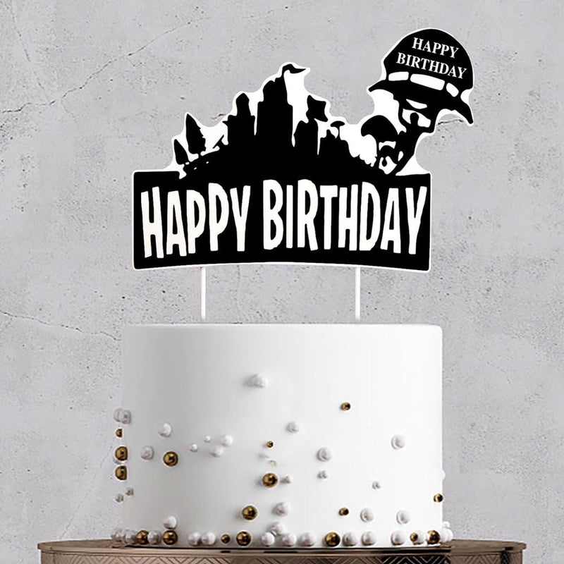 Auteby Happy Birthday Cake Topper - Video Game Birthday Party Cake Decorations Party Supplies - Image 4