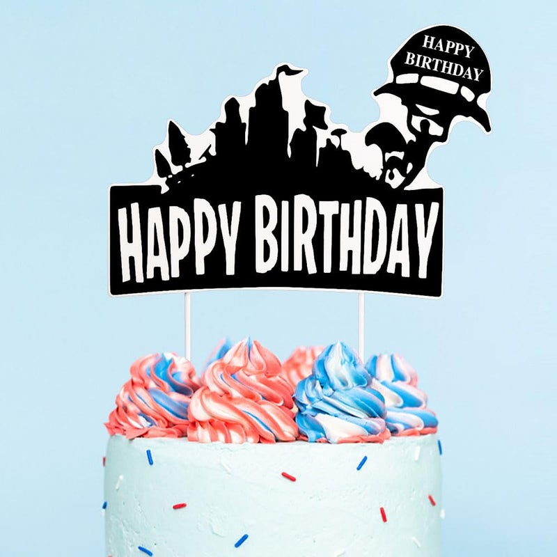 Auteby Happy Birthday Cake Topper - Video Game Birthday Party Cake Decorations Party Supplies - Image 1
