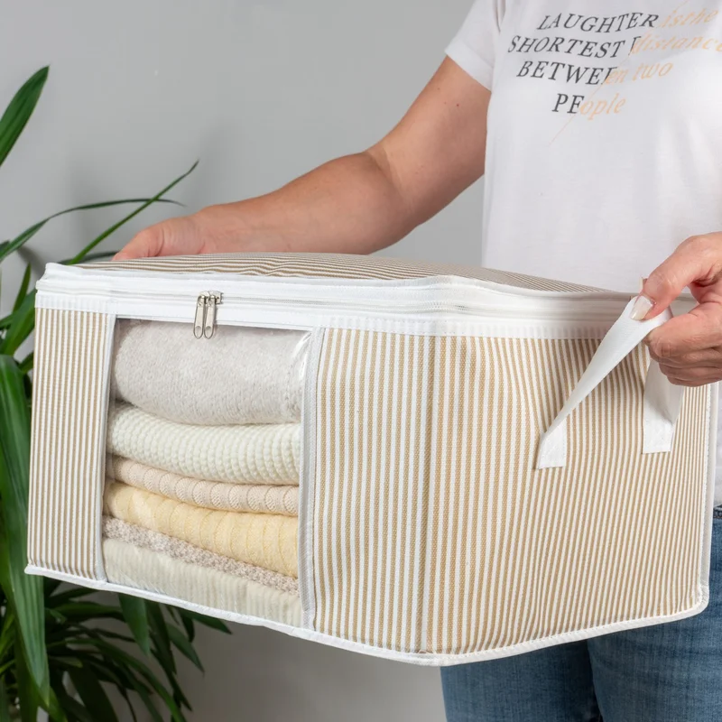 Nacarev 4 Pieces Small Size Window Line Pattern Printed Under Base Cabinet Organizer Set 40x30x20 cm