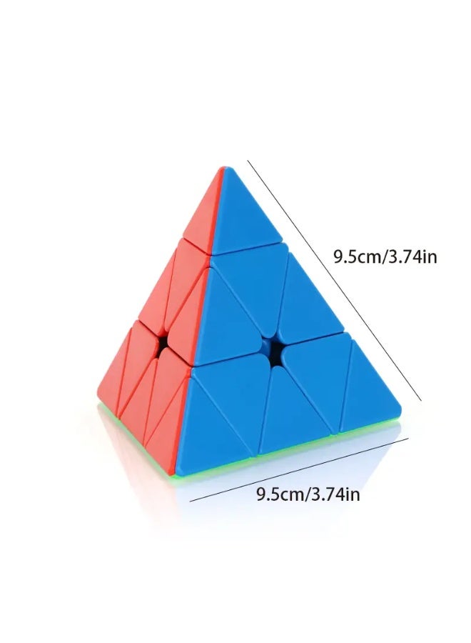 Professional Pyramid 3x3 Speed Cube Stickerless Magic Cube Puzzle Toy for Kids & Adults - Smooth Anti-Sway Design, Ball Bearing Positioning, Lightweight 51.8g, 9.5cm/3.74in, Seamless Stitching, Rounded Corners, Enhanced Stability, Perfect for Beginners & Experts - Image 4