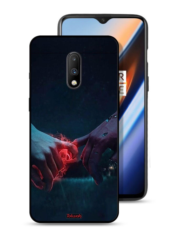 Tolwak OnePlus 7 Protective Case Cover Burning Hands - Image 1