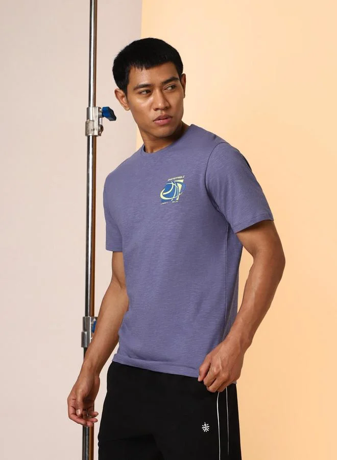 Cult Men Purple Unstoppable Typo Print T-Shirt