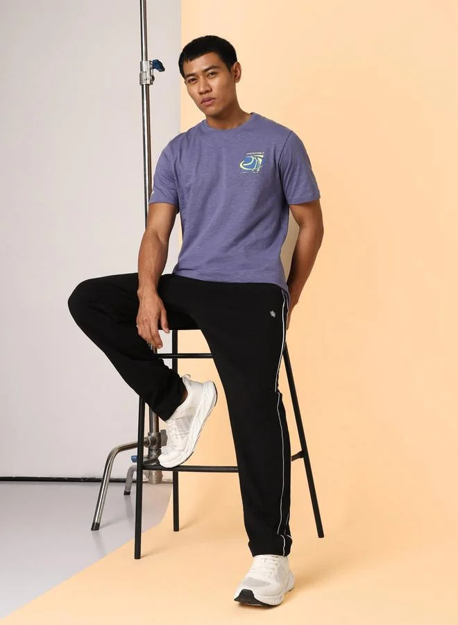 Cult Men Purple Unstoppable Typo Print T-Shirt