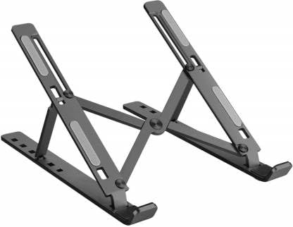 VYHAGIFTS Adjustable Metal Frame Laptop Stand Over Heating Protection for Laptops All Laptop Stand Black - Image 1