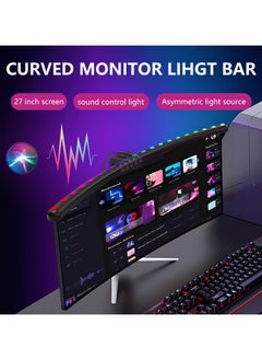 Generic RGB Music Sync Monitor Screen LED Light Eye Protection PC Monitor LED Bar Space Saving Desk Lamp with Auto Dimming for Home/Office/Study/Game (Curved Screen)  - Image 3