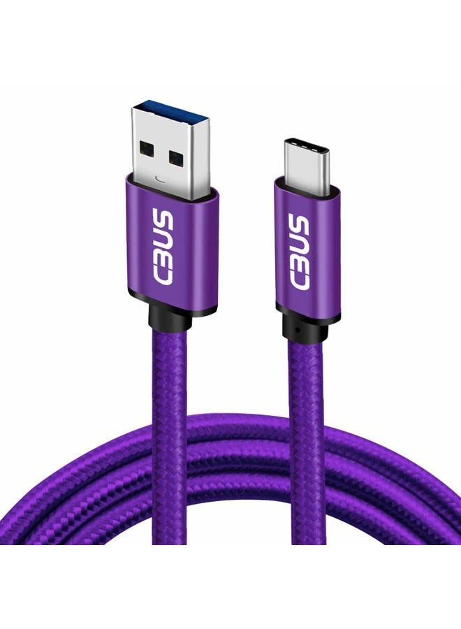 Cbus Wireless CBUS 6ft USB to USB C Cable Fast Charging Cord Type-C Compatible with iPhone 16/16e/15/Pro/Max/Plus, iPad 10, iPad Pro/Air/Mini A17 Pro, Mini 6 Heavy-Duty Braided (Purple) - Image 1