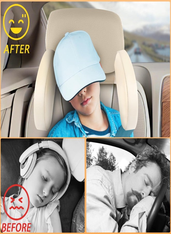 HSWT Car Pillow Car Headrest Pillow Car Neck Head Pillow U Shape Travel Headrest Car Travel Pillow Elders Kids Neck Head Support Car Sleeping Cushion Neck Head Rest Car Seat Pillow Road Pal Headrest - Image 2