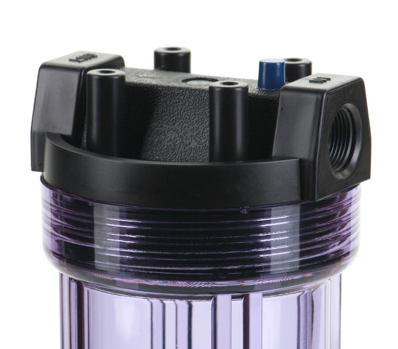 Hydronix HF5-10CLBK34PR Water Filter Housing 10" RO, Whole House, Hydroponics - 3/4" Ports, Clear Body w/PR - Image 2