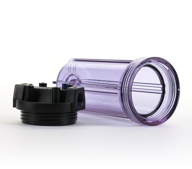 Hydronix HF5-10CLBK34PR Water Filter Housing 10" RO, Whole House, Hydroponics - 3/4" Ports, Clear Body w/PR - Image 3