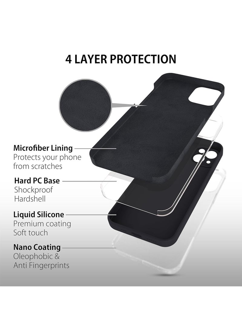 WRISTWISE Case Cover for iPhone 14 - [Camera All-Round Protection] [Soft Microfiber Lining Anti-Scratch] Shockproof Phone Case Cover, Black - Image 3