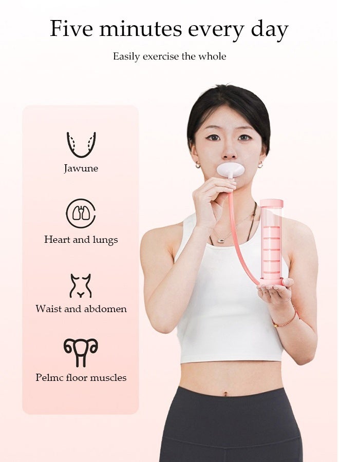 DUNISO مدرب التنفس بالدمبل ، جهاز تمارين التنفس للرئتين ، مدرب عضلات البطن ، مناسب لتمارين سعة الرئة ، تمارين عضلات الوجه وعضلات قاع الحوض - Image 2