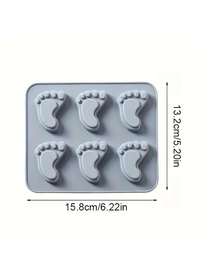 4Pcs Small Foot Animal Heart Silicone Baking Mold Set Pink Off White Gray Green Heat Resistant Non Stick Cake Molds For Cookies Candy Ice Cubes Halloween Christmas Valentine Thanksgiving - Image 4