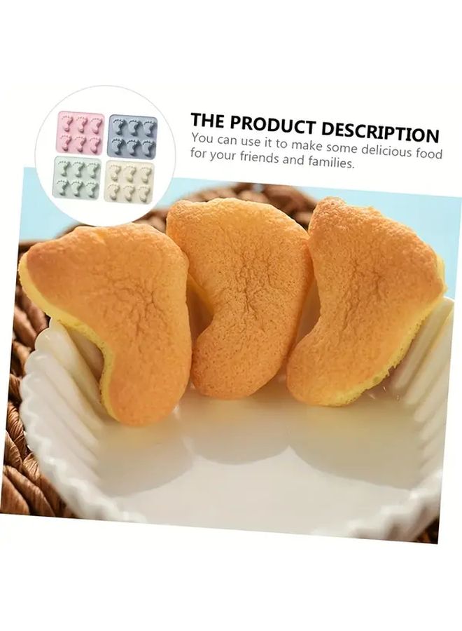 4Pcs Small Foot Animal Heart Silicone Baking Mold Set Pink Off White Gray Green Heat Resistant Non Stick Cake Molds For Cookies Candy Ice Cubes Halloween Christmas Valentine Thanksgiving - Image 3
