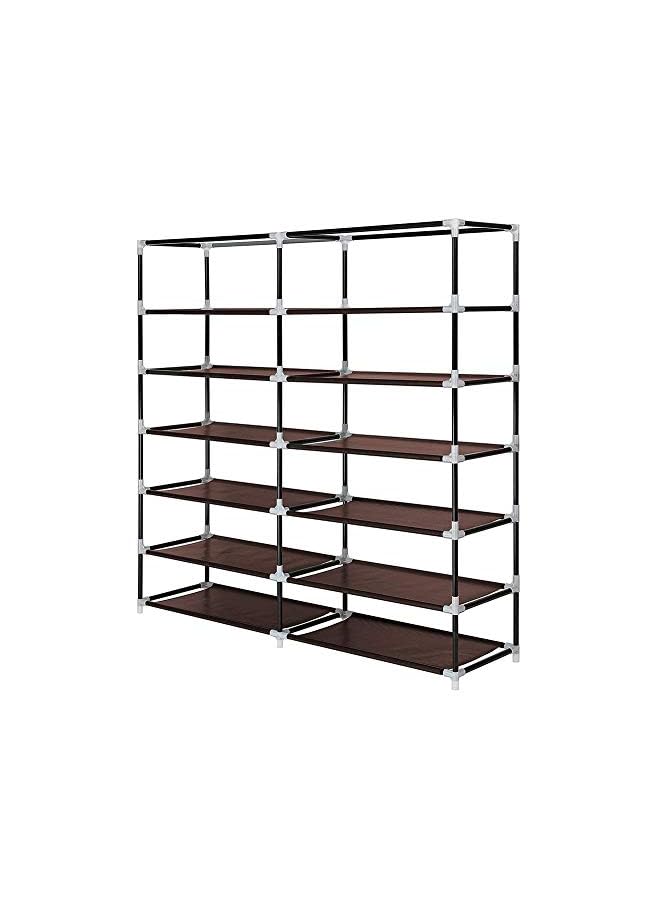 Zaboon خزانة تخزين أحذية كبيرة مكونة من 7 طبقات و36 رفًا مع غطاء من القماش غير المنسوج - Image 4