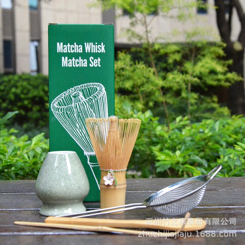 Christmas Gift Matcha Set With Matcha Tools, Tea Ceremony Matcha Whisk, Tea Spoon, Tea Stirrer 304 - Image 1