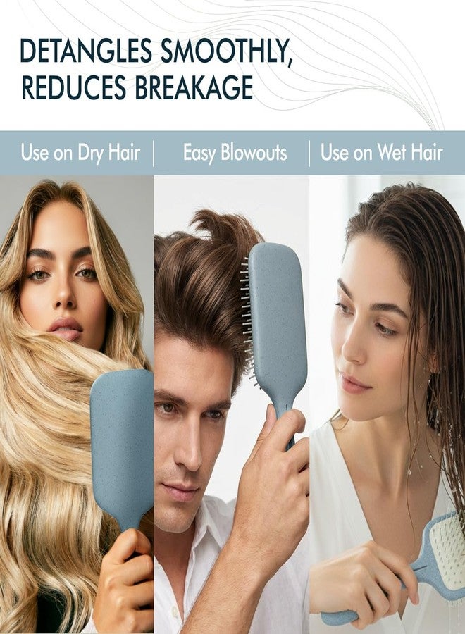 Ikonic Me Paddle Hair Brush IKM 1920 - Eco Concious with Flexible Nylon Bristles, Reduced Hair Breakage, Travel-Friendly Design, Gentle Detangling for Curly, Thick & Textured Hair – Powder Blue - Image 5