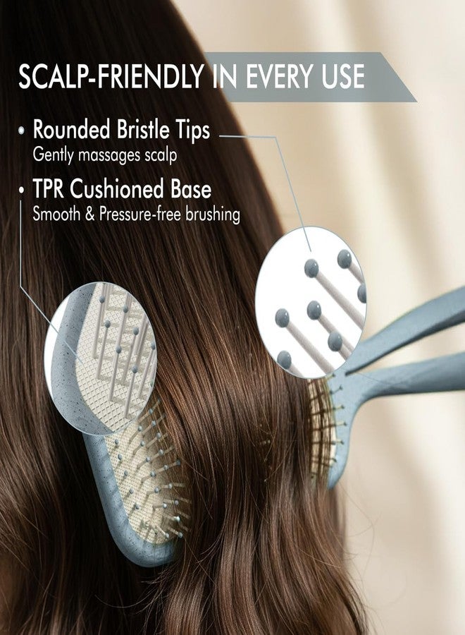 Ikonic Me Paddle Hair Brush IKM 1920 - Eco Concious with Flexible Nylon Bristles, Reduced Hair Breakage, Travel-Friendly Design, Gentle Detangling for Curly, Thick & Textured Hair – Powder Blue - Image 3