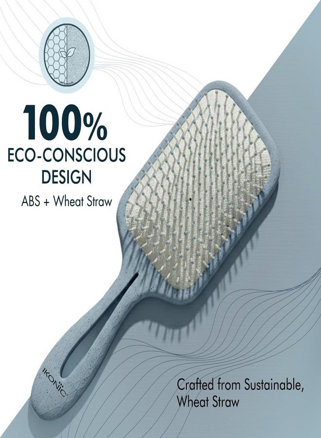 Ikonic Me Paddle Hair Brush IKM 1920 - Eco Concious with Flexible Nylon Bristles, Reduced Hair Breakage, Travel-Friendly Design, Gentle Detangling for Curly, Thick & Textured Hair – Powder Blue - Image 4