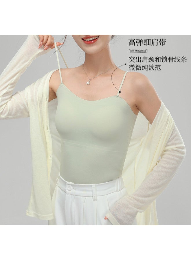 Top melon Women'S Camisole With Removable Pads, Seamless Sleeveless Top For Outerwear And Layering - Image 5